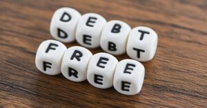 debt free written with dice